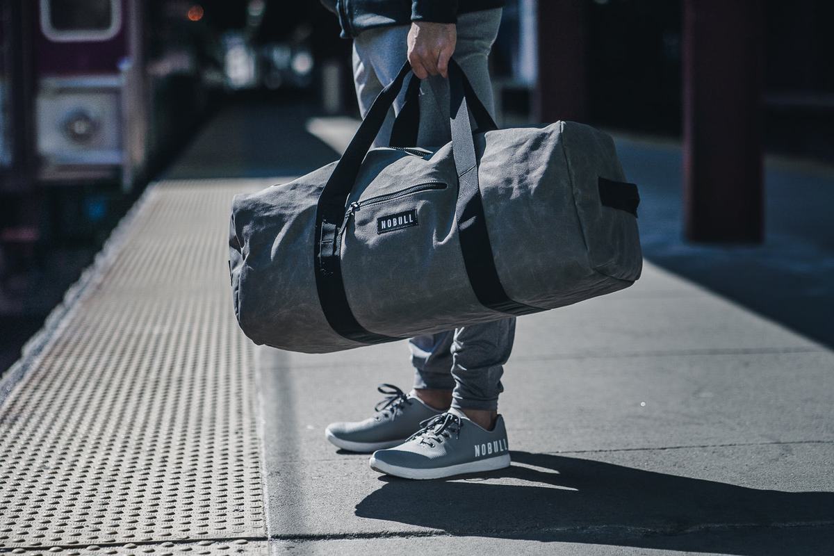 Nobull Xl Waxed Canvas Traditional Men's Duffle Grey | Australia (PJ0846)